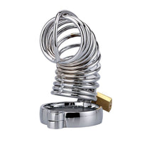 Embrace chastity with the Spiral of Despair kit stainless steel. This sleek metal male chastity device ensures no delay in your journey. Made from medical-grade steel and compatible with creams for comfort, it heightens desire with frequent begging for release.