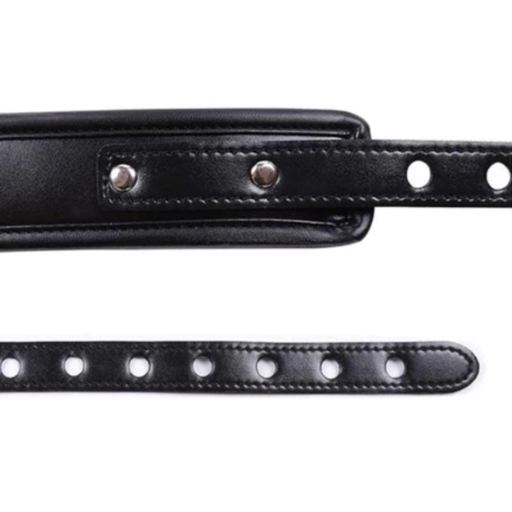 Embrace your surrender with our Black Leather Jock Strap Chastity Belt. Wearing this comfortable belt with elastic straps symbolizes your readiness to explore the depths of submission. Its speedo-like design adds a thrilling edge to your BDSM journey.