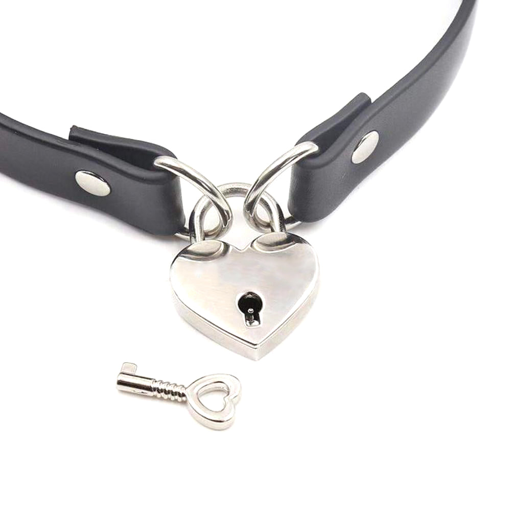 Lock Me Up BDSM Heart Collar Lock The Cock Cage Product For Sale Image 3