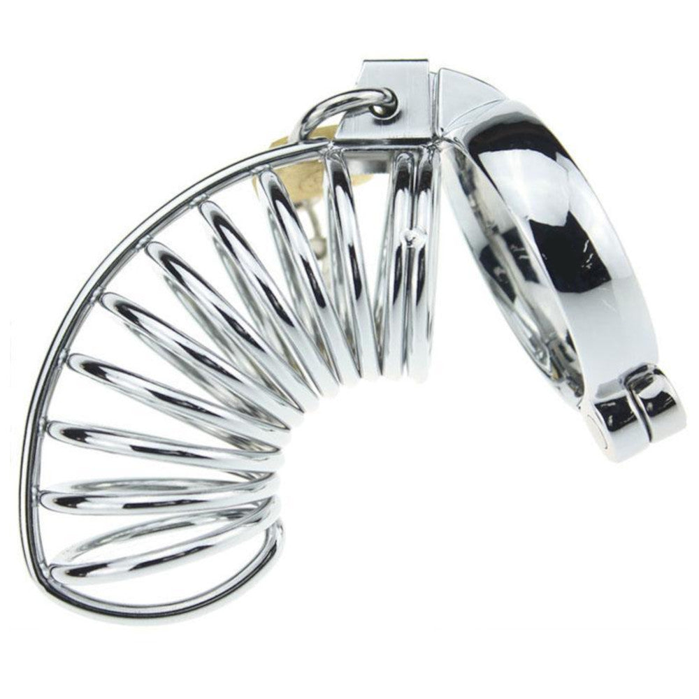 Upgrade your chastity with the Spiral of Despair cock kit steel device. Perfect for sissies male seeking deeper submission, this spiral design is comfortable when worn. Visit our website for more possible enhancements.