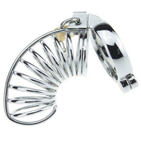 Upgrade your chastity with the Spiral of Despair cock kit steel device. Perfect for sissies male seeking deeper submission, this spiral design is comfortable when worn. Visit our website for more possible enhancements.