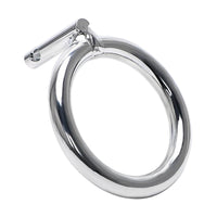 Experience unmatched comfort in your flat chastity cage; our stainless steel rings outshine plastic. The solid base, compatible with lube, won't trigger detectors, providing secure wear.