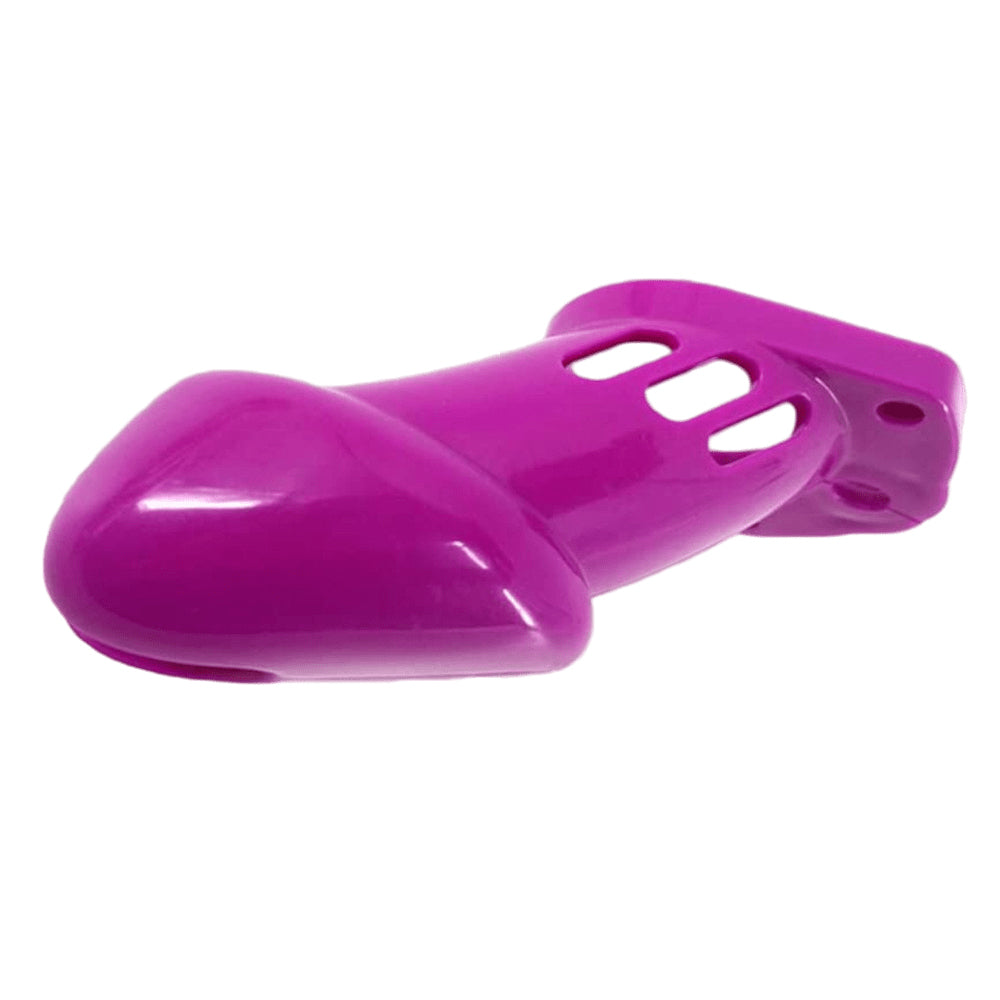 In the ancient dance of domination, the Denial In Purple Plastic cage blends elegance and control, turning a loser into a devoted mate. Ideal for discreet dominance, even outside.