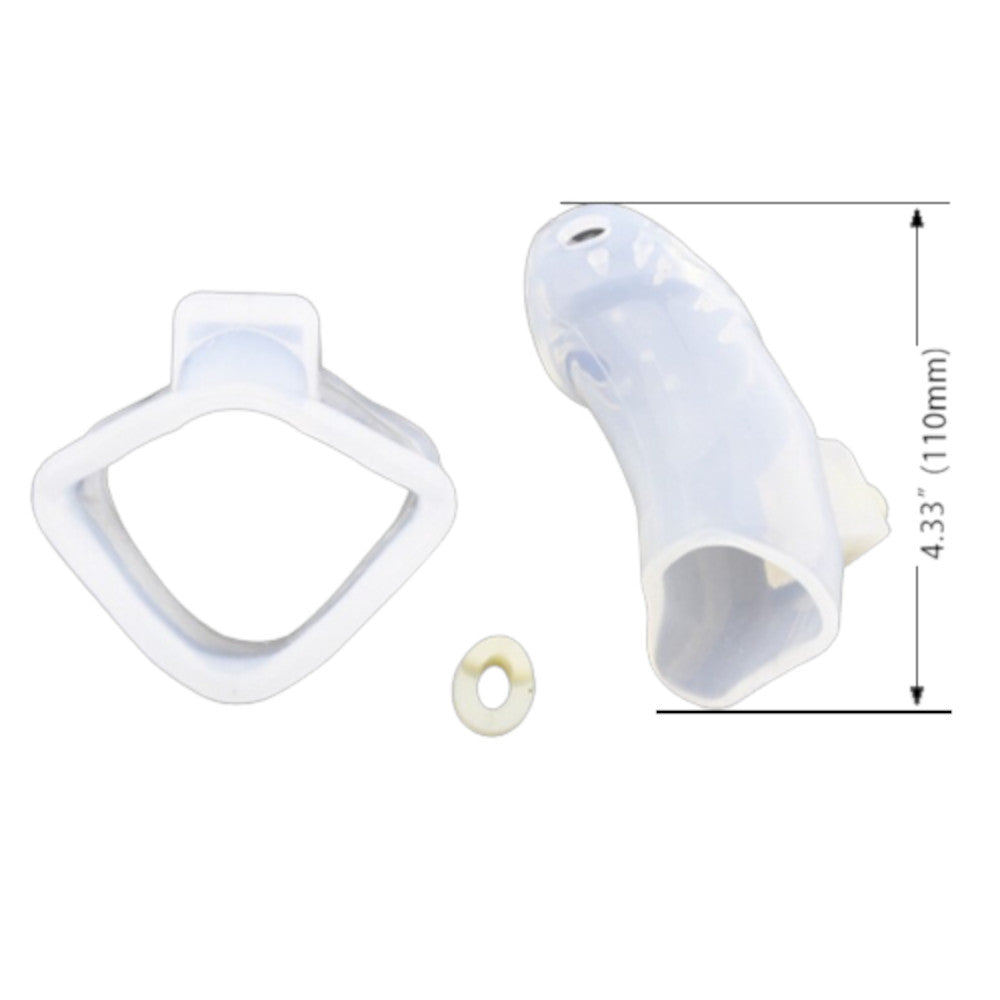 This silicone, sissy cage captures your impulses with a grip as firm as brushed teeth in fighting decay. Keep your desires in check, free from rotten distractions.