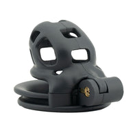 Experience ultimate control with the Dark Cobra cage. Its secure fitment ensures he can't escape, locking him down like a jailhouse. This device will cause heightened anticipation, taming desires like a cobra under command.