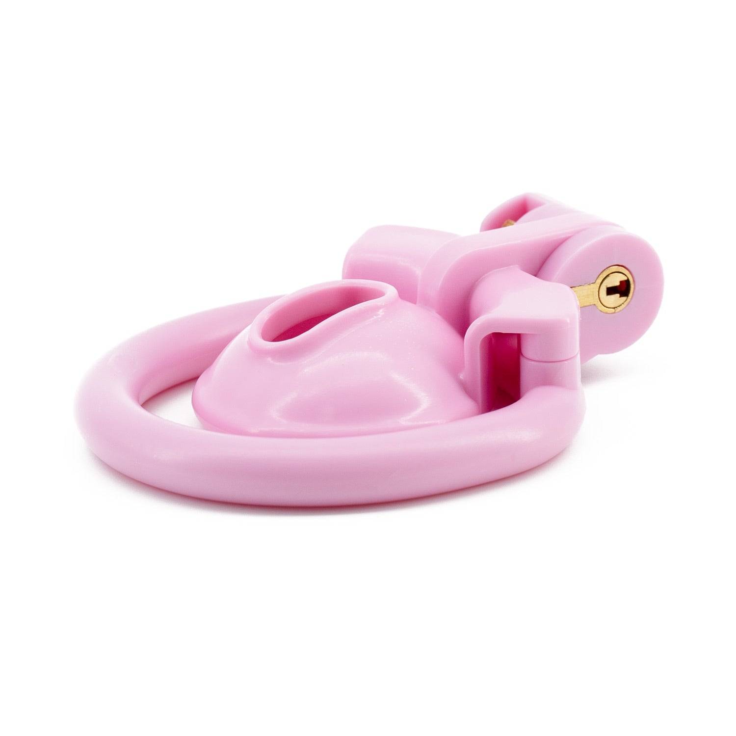 At a sissy maid party, the Locked Sissy captivates, blending hypno allure with the smell of pink resin. Perfect for an orgy or role-play, it enhances submission and visual delight.