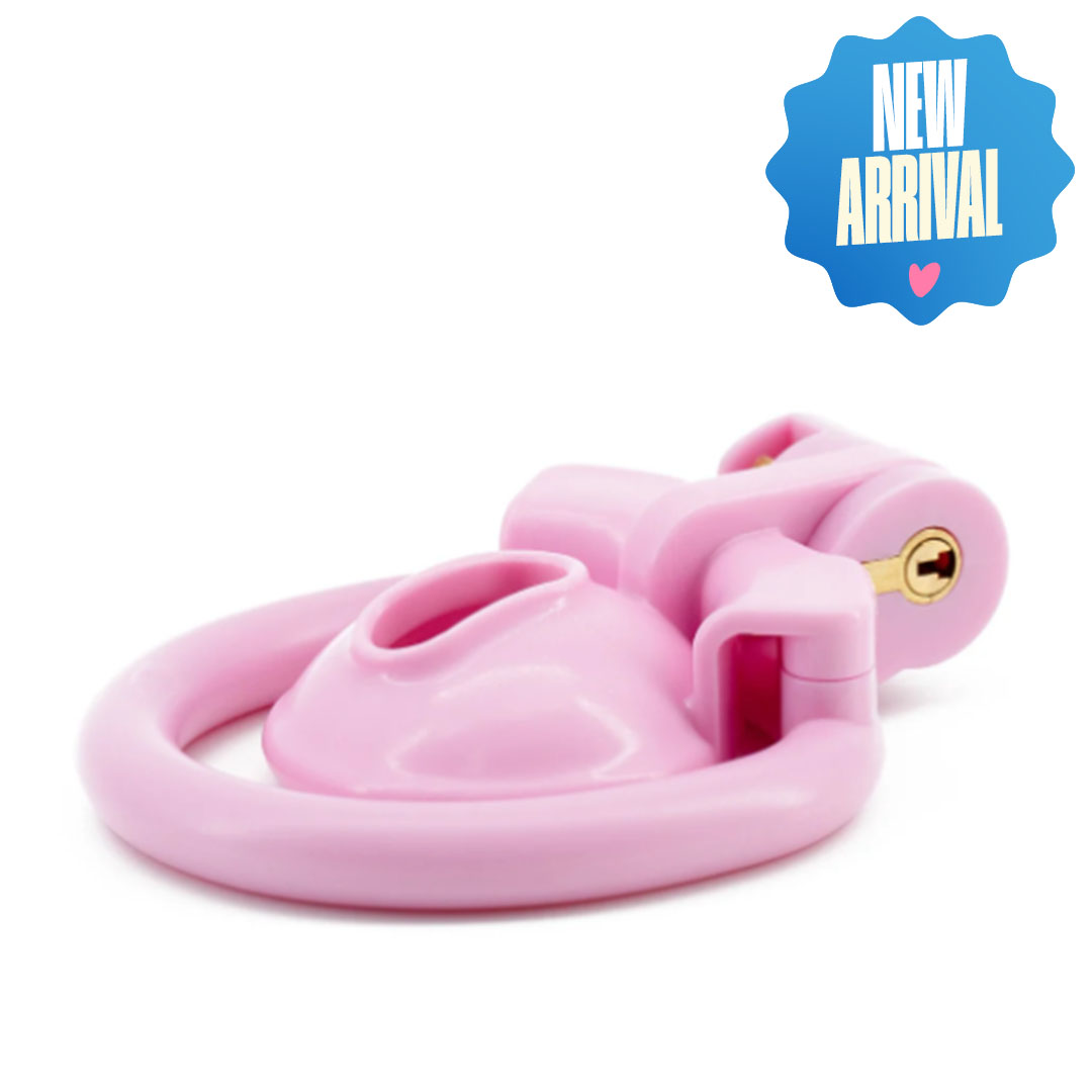 Transform submission and sissification with this pink flat cage featuring foreskin access for artistic arrangement, offering zero digital distractions and a wifi-like link to gender identity.