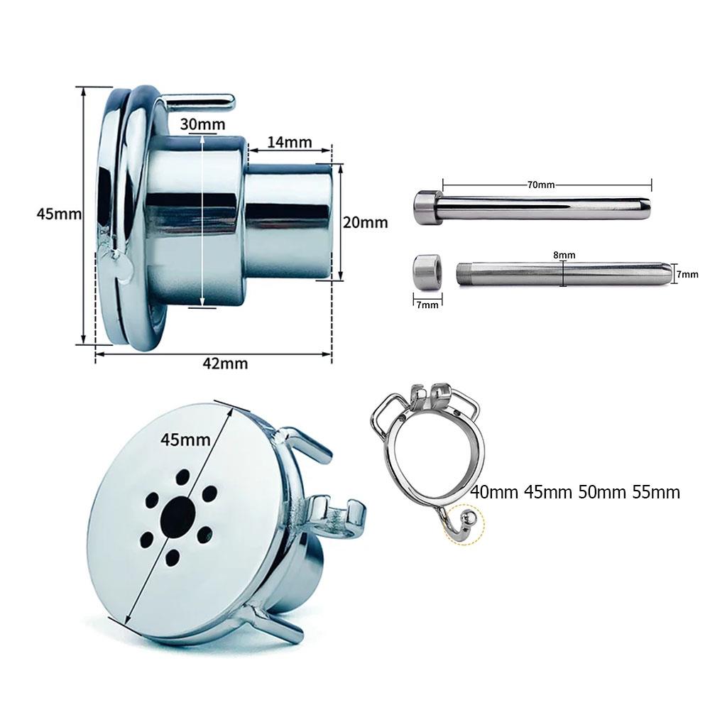 Unlock a new level of pleasure and denial with our exquisite chastity device. Featuring interchangeable urethral plugs, seamless lingerie-like design, and a sleek logo, its a huge upgrade for any collection. Embrace a luxuriously secure experience praised in every glowing review.