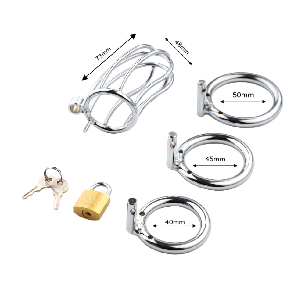 Experience the ultimate tease and surrender with our stainless steel chastity cage. Designed for your sub hubby, this device locks away his desires, turning frustration into a thrilling game that binds you forever. Let the tension build and ignite your passion like never before.