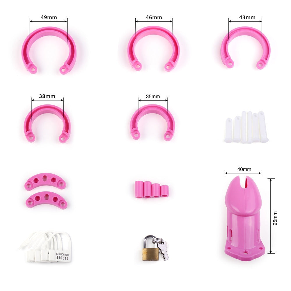 Experience the ultimate tease with The Pink Blushing Bride cock cage. Keep him under close control, amplifying stimulation and frustration, turning every handjob into a highly anticipated reward.
