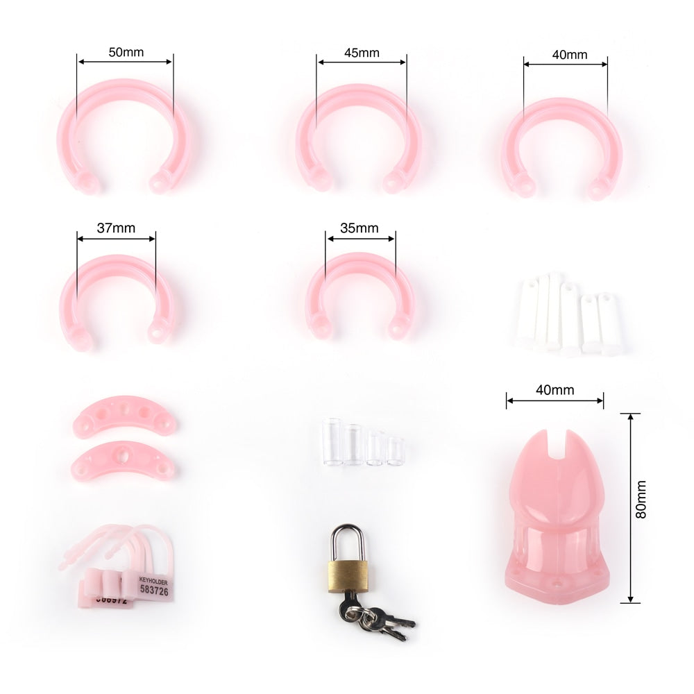 A soothing alternative to xtreme restraints, this pink plastic cock cage cradles the skin like a cream, offering comfort and breathability. Perfect for any wrangler seeking gentle control.