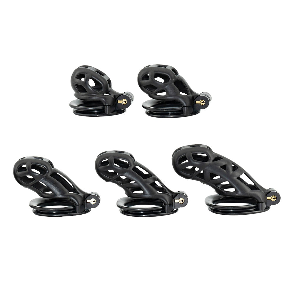 The cage plastic offers a clean and open chainmail-like design, embodying cobra aesthetics. Its gatling lock system provides firm security, making it ideal for emasculating role play.