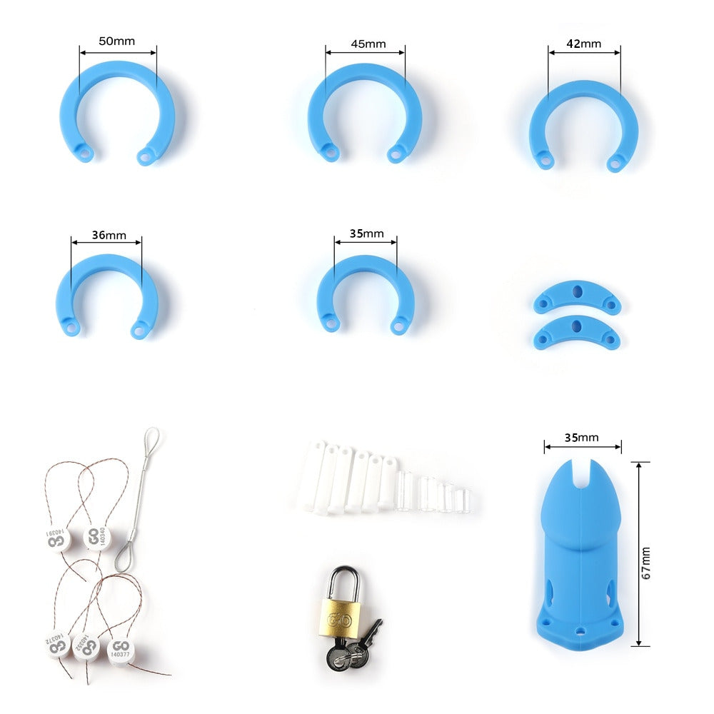 Add the Silicone Sissy Cock cage to your list of essentials it&#39;s perfect for making your secret fantasies a reality. Embrace your inner maid as you tackle chores, all while Mom&#39;s watchful eye keeps you in line. This premium silicone device ensures comfort and denial in style.