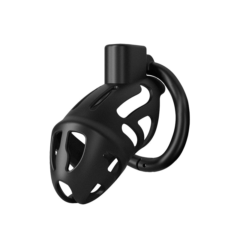 Experience ultimate Chastity with our custom-fit black cage. The lightweight resin body feels almost invisible on the body penis, yet offers strong security. Stainless steel lock and minimal metal make it ideal for passing detectors. Enjoy comfort with ergonomic design.