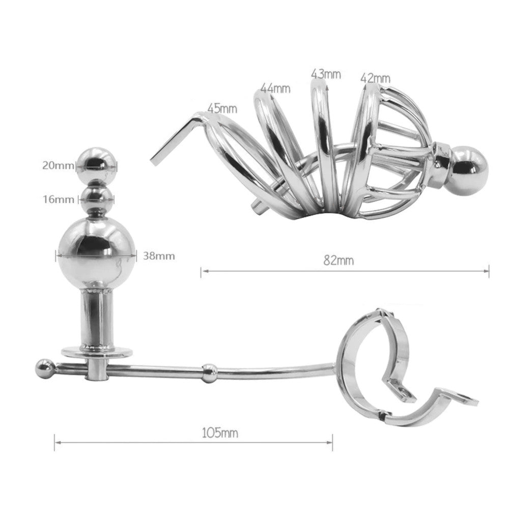 Indulge in ultimate control and comfort with our unique silicone device. Designed with a secure bar divider, it&#39;s perfect for busting limits and popping into new sensations.