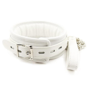 Classy White Collar With Leash