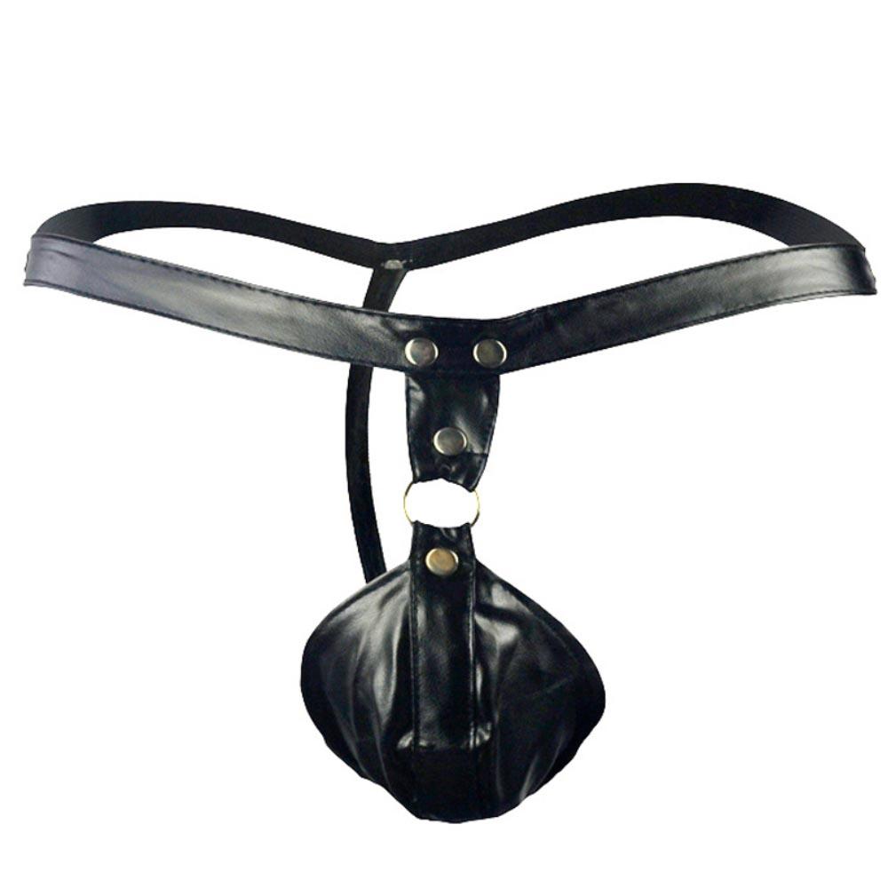 Black Low Waist Bondage G-String Lock The Cock Cage Product For Sale Image 1