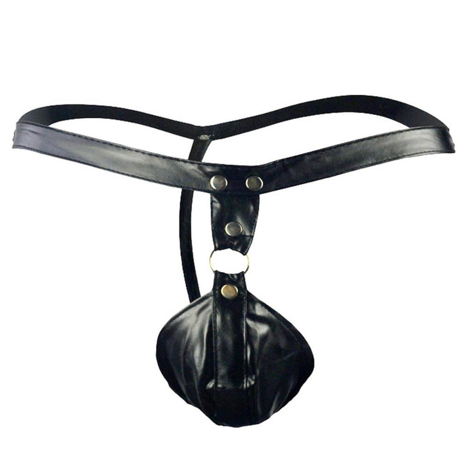 Black Low Waist Bondage G-String Lock The Cock Cage Product Image 20