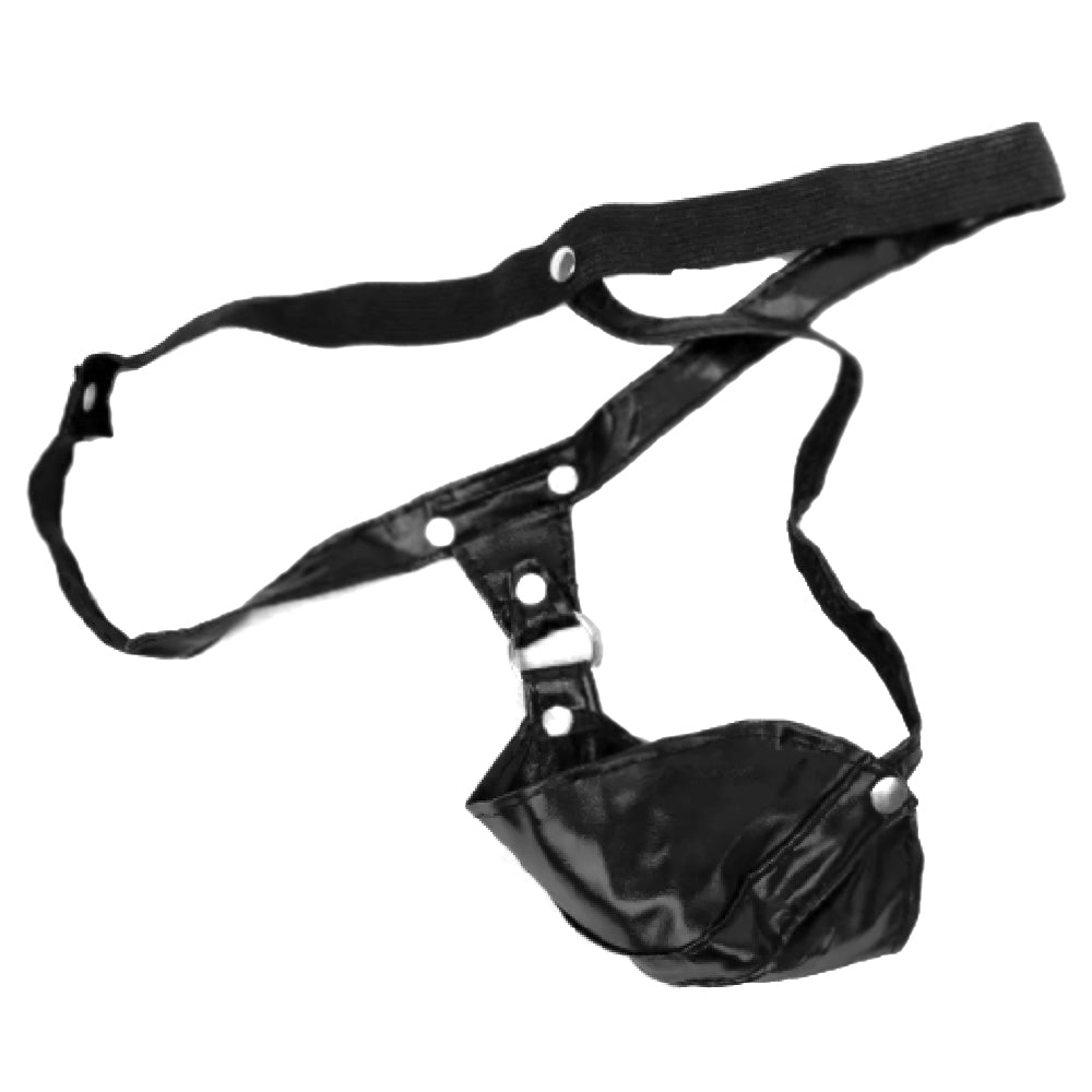 Black Low Waist Bondage G-String Lock The Cock Cage Product For Sale Image 2