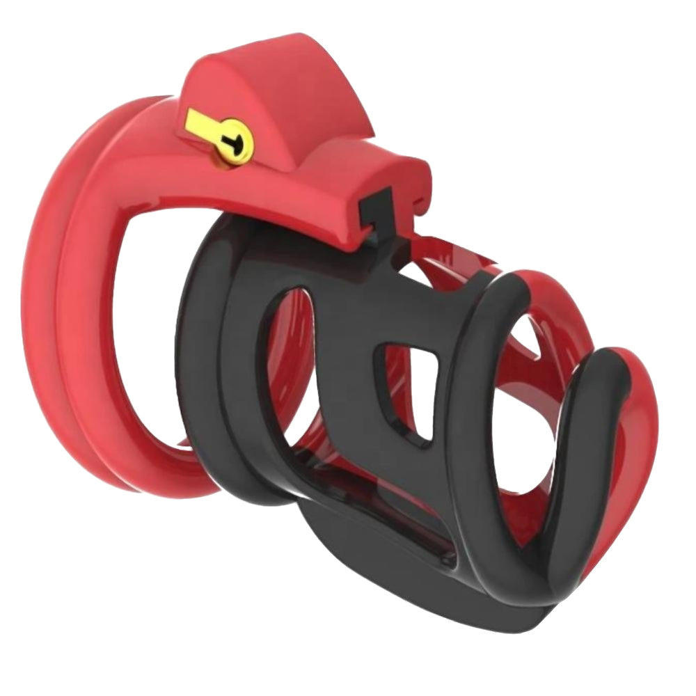 Prevent sneaky escapes with the Oath Keeper silicone device. This durable resin male chastity cage comes with a set of adjustable rings, ensuring your sub feels like a prisoner, making progress in your chastity journey.