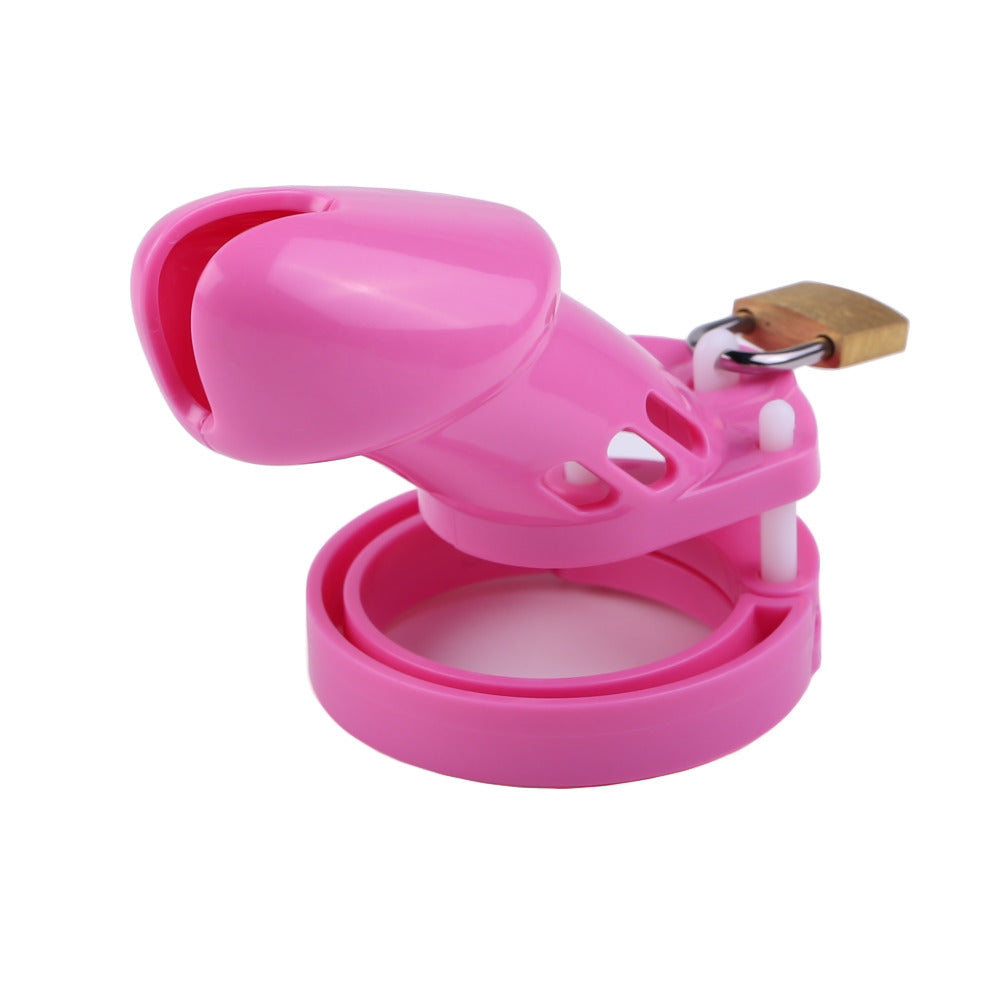 Embrace control with the Pink Blushing Bride cock cage. Its soft, spiral design provides a filling touch for even the smallest cock. The smooth feel and feminine pink shade will leave you aroused, enhancing your submissive experience.