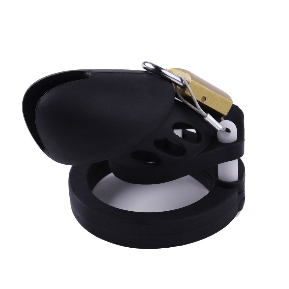 This silicone cage, perfect for power play, offers comfort and security with its hypoallergenic material. Slides on smoothly with lube, preventing chafing, enhancing your BDSM adventure.