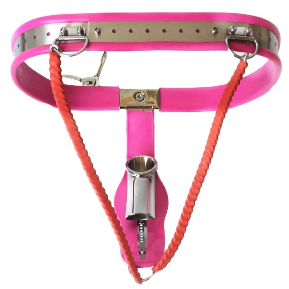 Sissy Harness Metal Chastity Belt Lock The Cock Cage Product For Sale Image 5