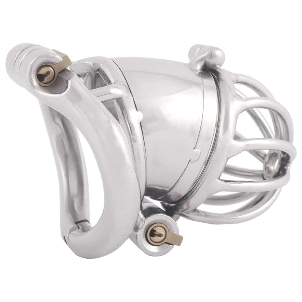 Discover the mini male metal cock kit a sleek, stainless steel device featuring a cobra-like profile and honeycomb design. It not only looks discreet under clothing but also provides comfort and security. Check out the pic to see how it enhances your experience.