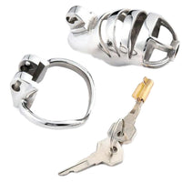 This is an image of a male chastity device with a secure padlock.