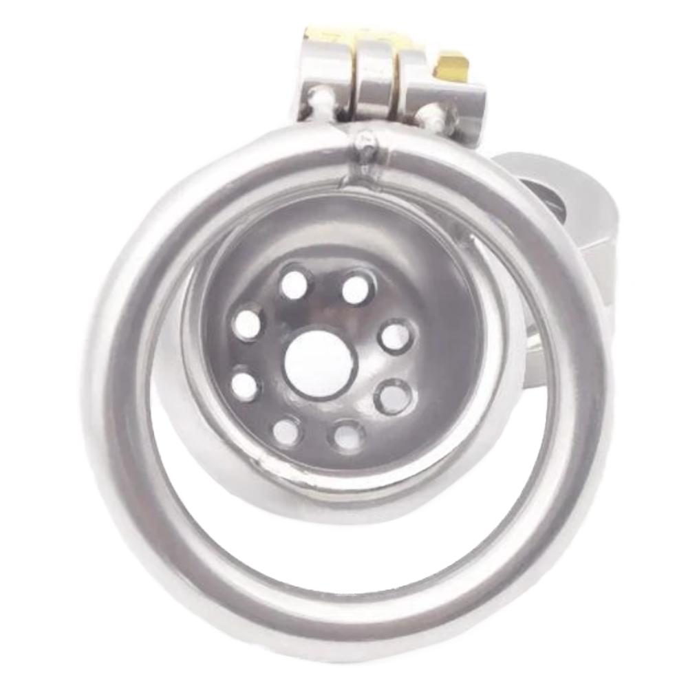 Experience control with this steel device designed for the micro male. Includes all 3 ring sizes for perfect internal fit. Ventilation gaps allow comfort and hygiene. Now on sale with free shipping. Accurate measurement ensures the ideal fit!