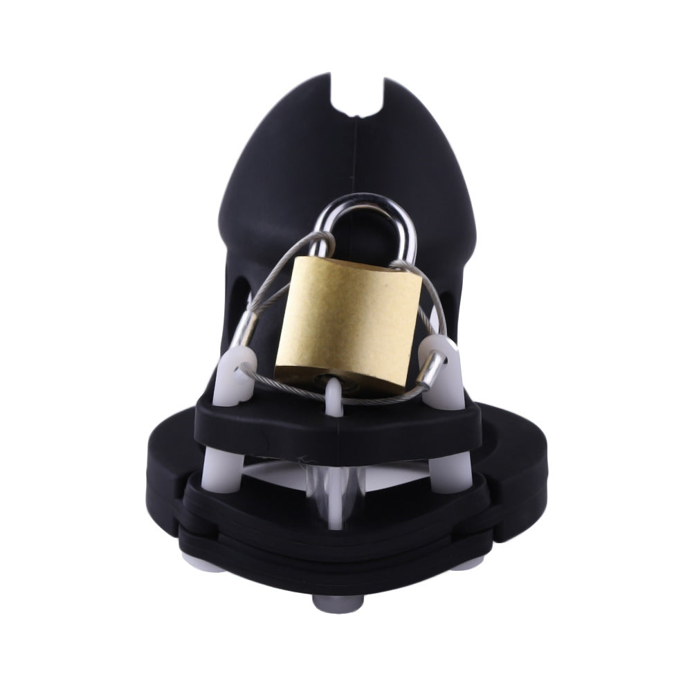 Unleash your desires with the flat chastity cage, crafted from durable steel for the bold male explorer. Experience unmatched comfort and control, designed for those ready to level up.
