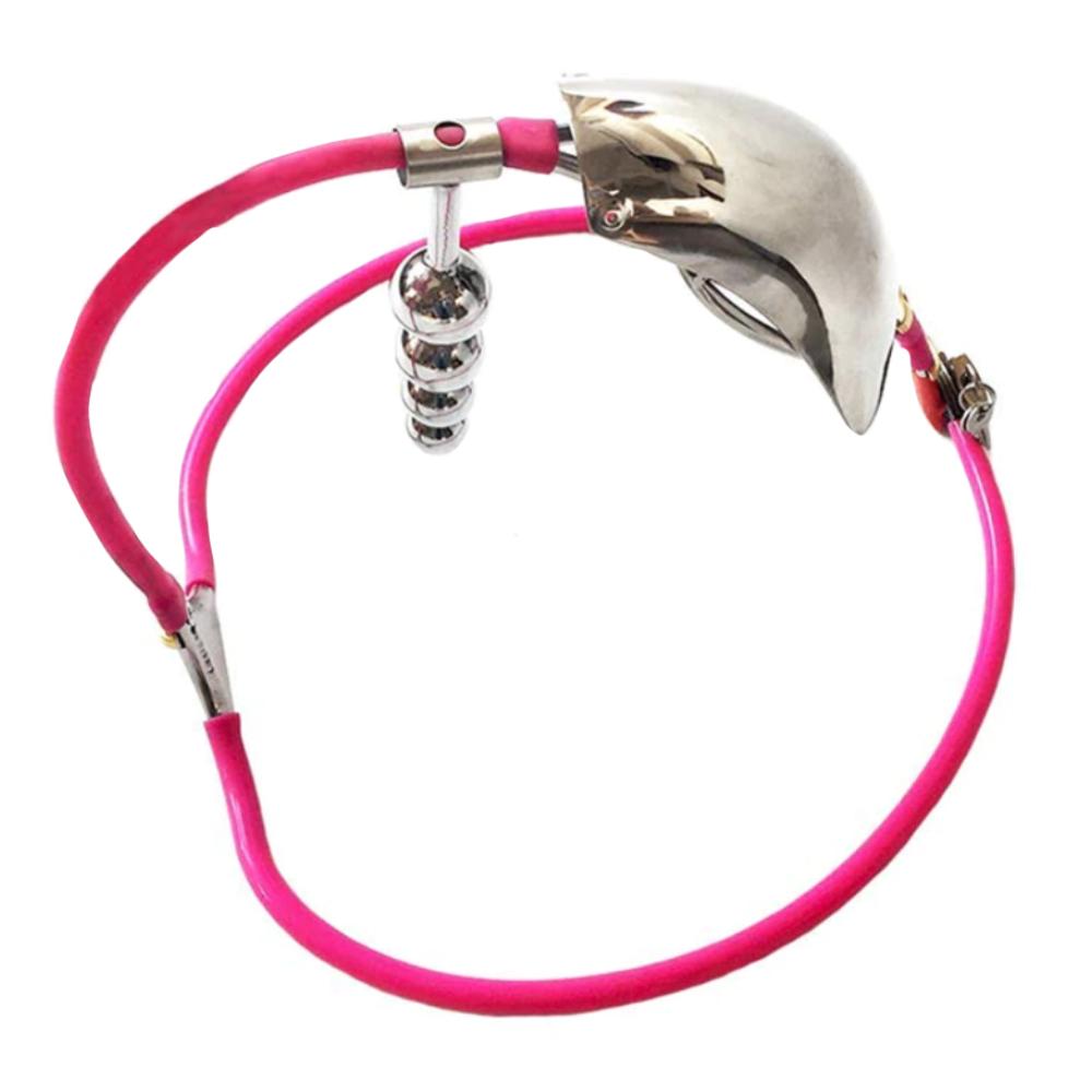 Introducing the ultimate belt male a steel that wears comfortably, locks securely with a padlock, and unlocks only with a key. Comes in a discreet box, TSA-friendly for worry-free travel. Includes a movable beaded anal plug for added pleasure.