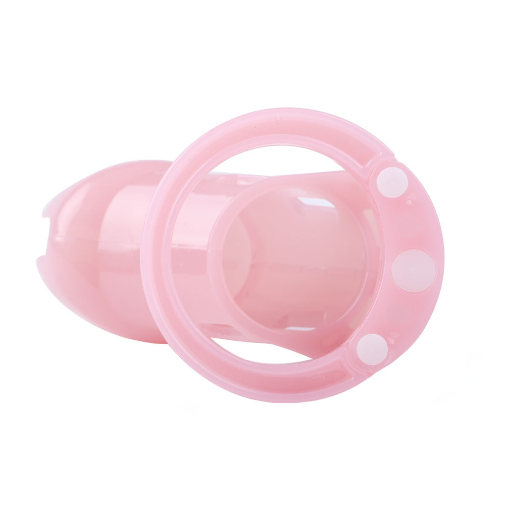Careful design meets comfort in this pink silicone chastity cage. Surprise yourself with its discreet style feel like a king while hiding your manhood. Adjustable rings ensure the perfect fit, and tips are included for safe use.