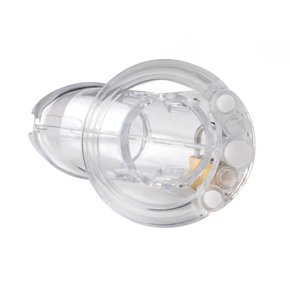 Embrace your masculine side while surrendering control with our transparent chastity cage. Ideal for the macho sub craving power exchange, it gives doms the ultimate tool to assert dominance.