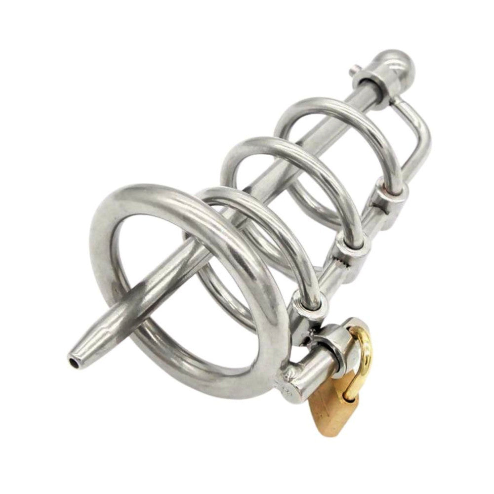 Extreme Urethral Sound Male Chastity Tube Lock The Cock Cage Product For Sale Image 1
