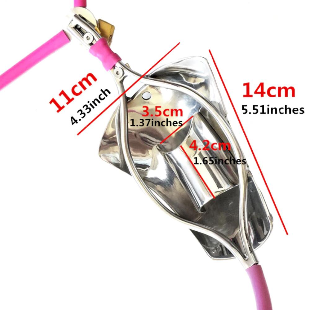 Experience ultimate control with our sleek, long metal device that looks as enticing as a snake. This cougar-approved chastity belt offers a number of thrilling features buy now to unlock new adventures!