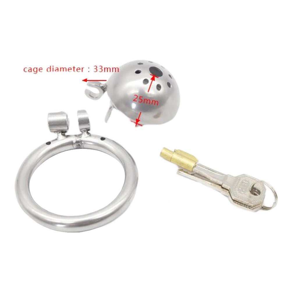 Unlock a new level of submission with this sleek stainless steel device. Designed for the sissy sub, it comes with three ring sizes to ensure a healthy, comfortable fit for your boyfriend, making him feel like a virgin again.