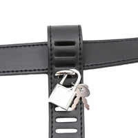 Leather Chastity Cage Belt Lock The Cock Cage Product Image 12