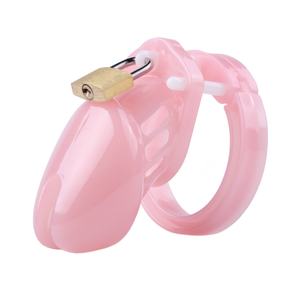 Enhance your roleplay and crossdressing adventures with this small male device. The mini chastity kit adds a thrilling touch of humiliation, perfect for pegging sessions, keeping your manhood securely locked while embracing your feminine side.