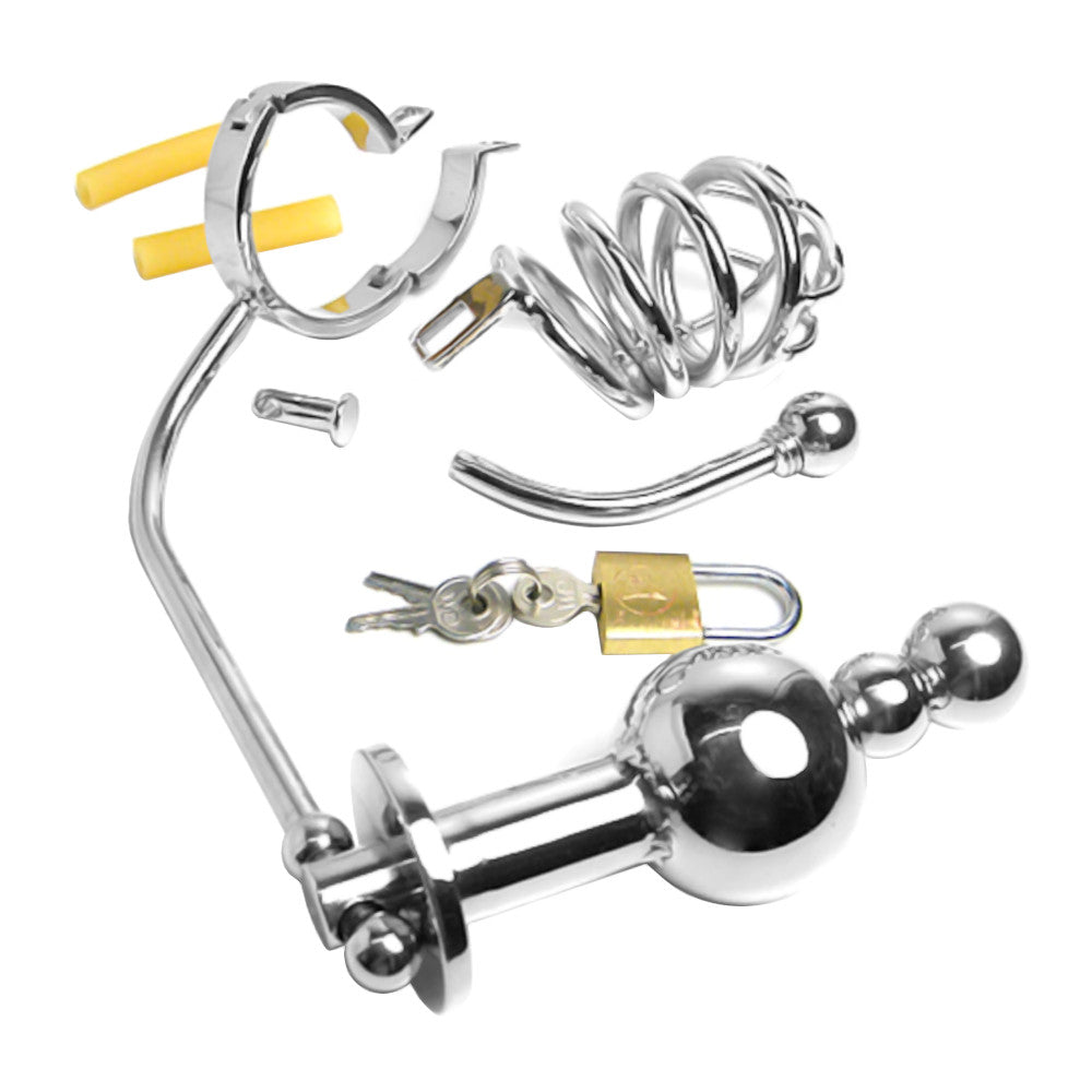 Harness extreme control with this stainless steel device. Perfect for a strict summer program, it maintains discipline with a fail-proof, multi-sensory experience. Ideal for high-intensity BDSM dynamics.