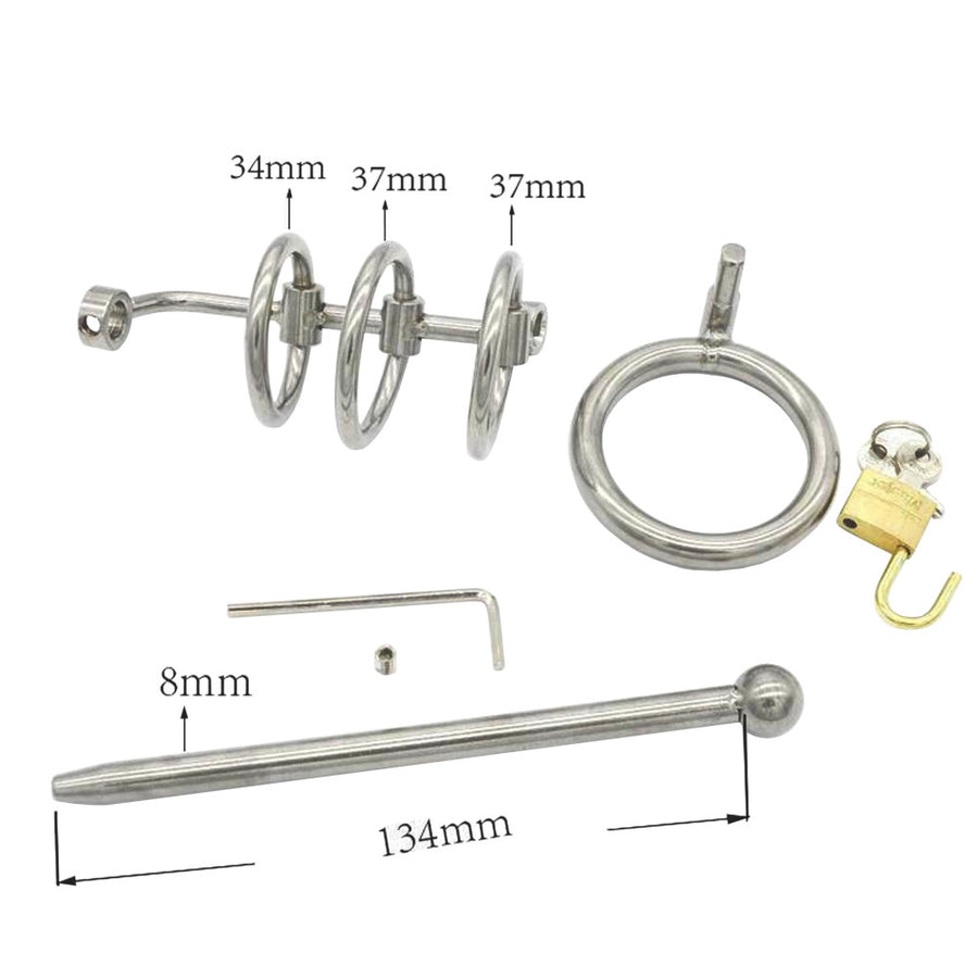 Extreme Urethral Sound Male Chastity Tube Lock The Cock Cage Product Image 26