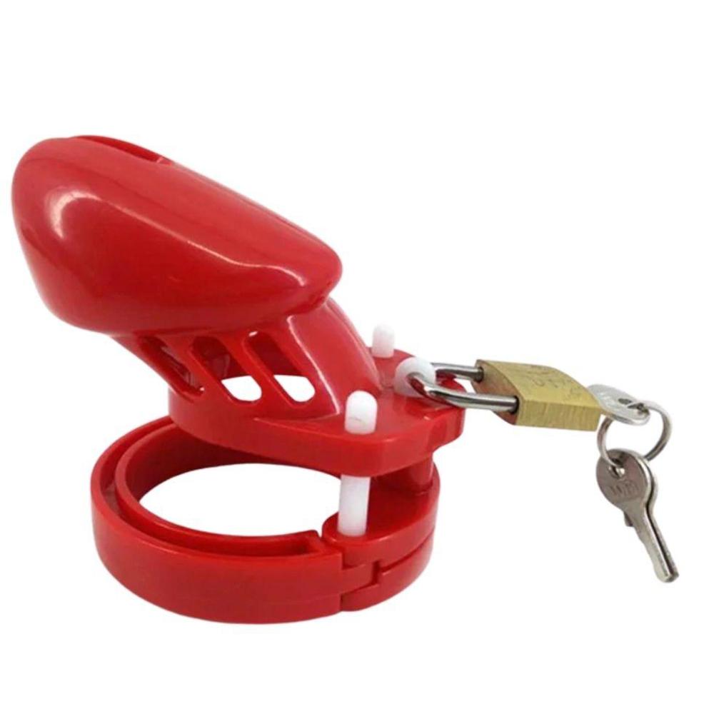 Embrace ultimate control with this striking red plastic. Featuring a secure padlock and locking zip tags, it ensures your desires are safely under wraps. The ventilated design offers comfort, while dual padlocks provide extra security.