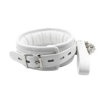 Classy White Collar With Leash