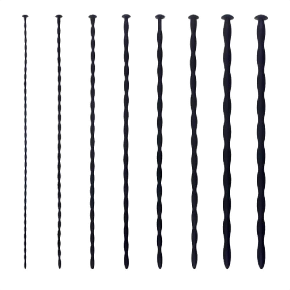 8pc Beaded Silicone Urethral Sound