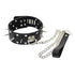 Dominate your slave with this punky black collar and leash, featuring chastity cage spikes and unbreakable rivets. Even Houdini couldn't escape! Crafted with surgical precision see pics of this edgy accessory now.