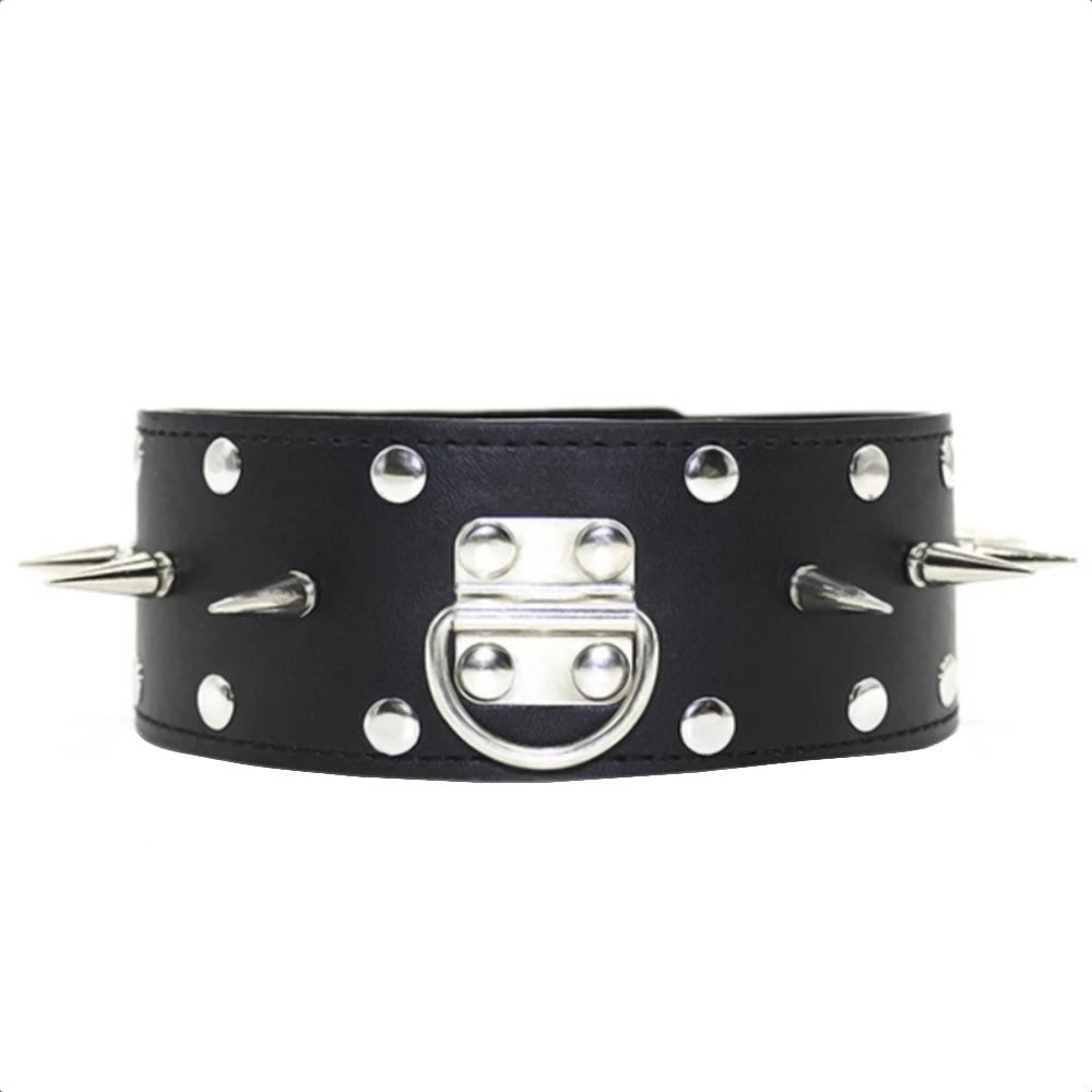 Punky Black Collar With Leash