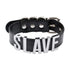 This handmade leather slave choker effortlessly blends elegance and dominance. The bold SLAVE logo, set against luxe leather, complements any attire, from yellow dresses to athletic wear, enhancing BDSM dynamics.