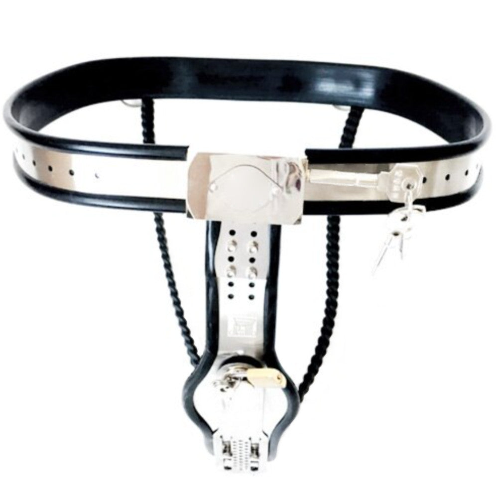 Sissy Harness Metal Chastity Belt Lock The Cock Cage Product For Sale Image 3