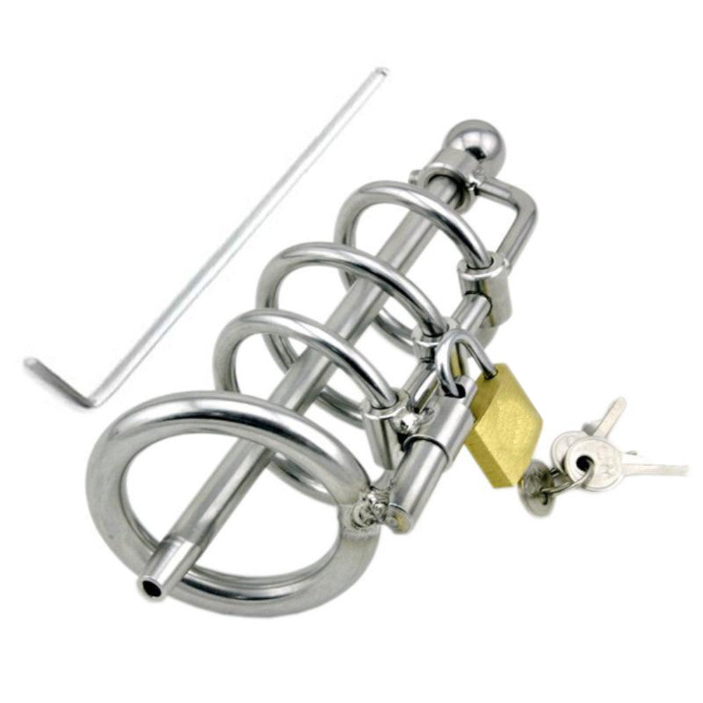Extreme Urethral Sound Male Chastity Tube Lock The Cock Cage Product For Sale Image 2