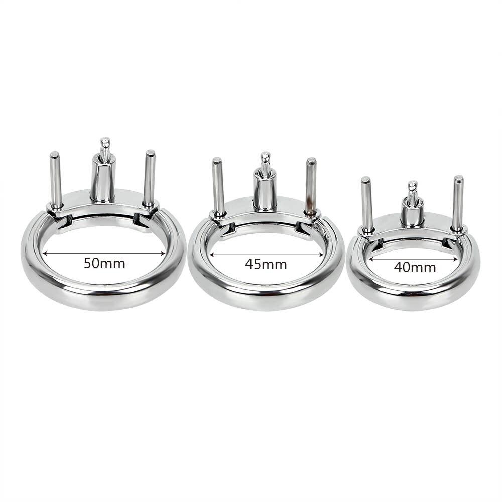 Achieve ultimate security and comfort with our welded metal accessory ring for electronic chastity cages. Customizable lengths and sizes ensure a perfect fit, enhancing feminization and penis control.